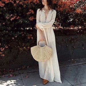 For love and lemons ‘truffles’ sheer polka dot maxi dress XS